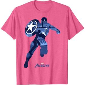 imageMarvel Avengers Game Captain America Silhouette Fill TShirtPink Heather