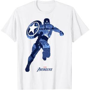 imageMarvel Avengers Game Captain America Silhouette Fill TShirtWhite