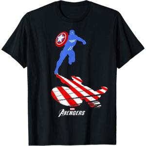 imageMarvel Avengers Game Captain America Silhouette TShirtBlack
