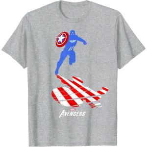 imageMarvel Avengers Game Captain America Silhouette TShirtHeather Grey