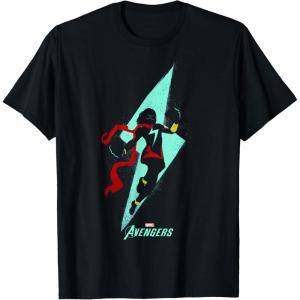 imageMarvel Avengers Game Ms Marvel Lightning Bolt Silhouette TShirtBlack