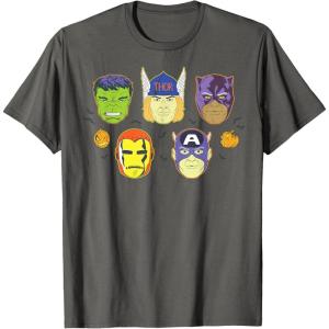 imageMarvel Avengers Halloween Retro Vintage Masks Costume TShirtAsphalt Grey