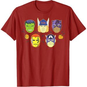 imageMarvel Avengers Halloween Retro Vintage Masks Costume TShirtCranberry Red