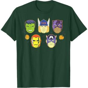 imageMarvel Avengers Halloween Retro Vintage Masks Costume TShirtDark Green