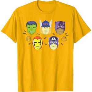 imageMarvel Avengers Halloween Retro Vintage Masks Costume TShirtGolden Yellow