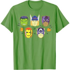 imageMarvel Avengers Halloween Retro Vintage Masks Costume TShirtGrass Green