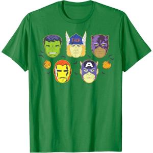 imageMarvel Avengers Halloween Retro Vintage Masks Costume TShirtKelly Green