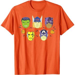 imageMarvel Avengers Halloween Retro Vintage Masks Costume TShirtOrange