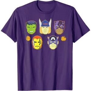 imageMarvel Avengers Halloween Retro Vintage Masks Costume TShirtPurple