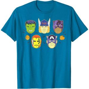 imageMarvel Avengers Halloween Retro Vintage Masks Costume TShirtSapphire Blue