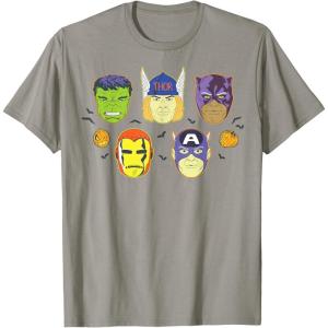 imageMarvel Avengers Halloween Retro Vintage Masks Costume TShirtSlate Grey