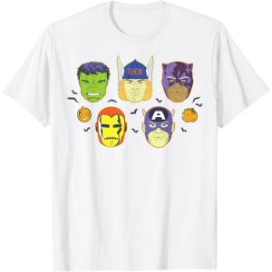 imageMarvel Avengers Halloween Retro Vintage Masks Costume TShirtWhite