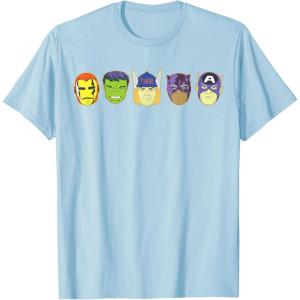 imageMarvel Avengers Halloween Retro Vintage Masks Lineup TShirtBaby Blue