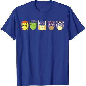 imageMarvel Avengers Halloween Retro Vintage Masks Lineup TShirtRoyal Blue
