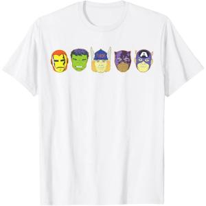 imageMarvel Avengers Halloween Retro Vintage Masks Lineup TShirtWhite