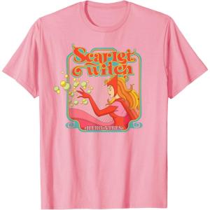 imageMarvel Avengers Scarlet Witch Wanda Hero Vibes Comic Retro TShirtPink