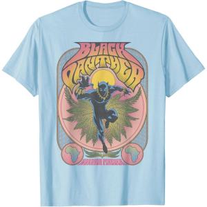 imageMarvel Black Panther Vintage 70s Poster Style TShirtBaby Blue