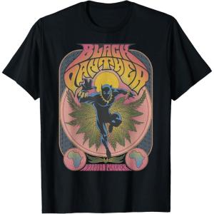imageMarvel Black Panther Vintage 70s Poster Style TShirtBlack