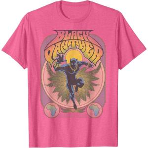 imageMarvel Black Panther Vintage 70s Poster Style TShirtPink Heather