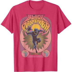 imageMarvel Black Panther Vintage 70s Poster Style TShirtRed Heather