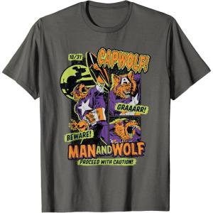imageMarvel Captain America Halloween Werewolf Beware Capwolf TShirtAsphalt Grey