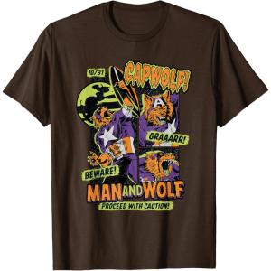 imageMarvel Captain America Halloween Werewolf Beware Capwolf TShirtBrown