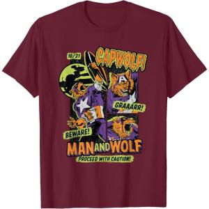 imageMarvel Captain America Halloween Werewolf Beware Capwolf TShirtBurgundy