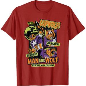 imageMarvel Captain America Halloween Werewolf Beware Capwolf TShirtCranberry Red