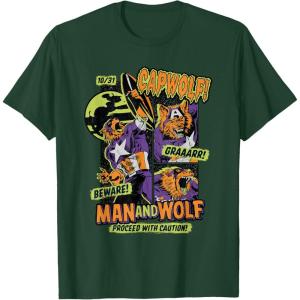 imageMarvel Captain America Halloween Werewolf Beware Capwolf TShirtDark Green