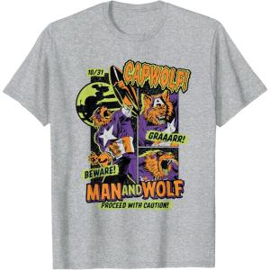 imageMarvel Captain America Halloween Werewolf Beware Capwolf TShirtHeather Grey