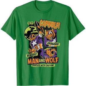 imageMarvel Captain America Halloween Werewolf Beware Capwolf TShirtKelly Green
