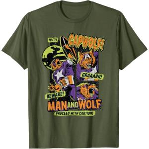 imageMarvel Captain America Halloween Werewolf Beware Capwolf TShirtOlive Green