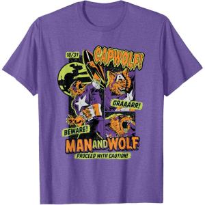 imageMarvel Captain America Halloween Werewolf Beware Capwolf TShirtPurple Heather