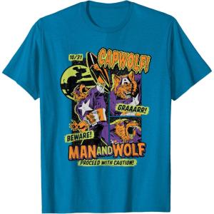 imageMarvel Captain America Halloween Werewolf Beware Capwolf TShirtSapphire Blue