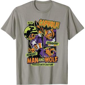 imageMarvel Captain America Halloween Werewolf Beware Capwolf TShirtSlate Grey
