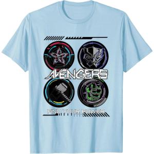 imageMarvel Comics Avengers Find Your Power Icons TShirtBaby Blue