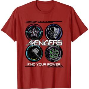 imageMarvel Comics Avengers Find Your Power Icons TShirtCranberry Red