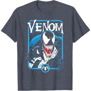 imageMarvel Comics Retro Classic Venom Lurking Bust Portrait TShirtHeather Blue