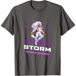 imageMarvel Cosmic Invasion Game Storm XMen Retro Pixel Graphics TShirtAsphalt Grey