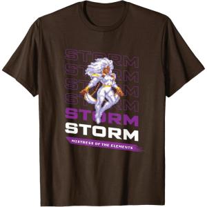 imageMarvel Cosmic Invasion Game Storm XMen Retro Pixel Graphics TShirtBrown