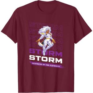 imageMarvel Cosmic Invasion Game Storm XMen Retro Pixel Graphics TShirtBurgundy