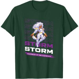 imageMarvel Cosmic Invasion Game Storm XMen Retro Pixel Graphics TShirtDark Green