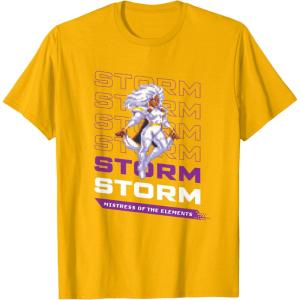 imageMarvel Cosmic Invasion Game Storm XMen Retro Pixel Graphics TShirtGolden Yellow