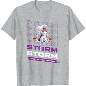 imageMarvel Cosmic Invasion Game Storm XMen Retro Pixel Graphics TShirtHeather Grey