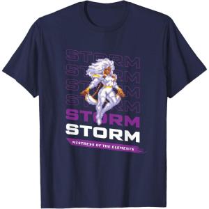 imageMarvel Cosmic Invasion Game Storm XMen Retro Pixel Graphics TShirtNavy Blue