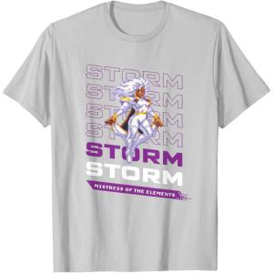imageMarvel Cosmic Invasion Game Storm XMen Retro Pixel Graphics TShirtSilver Grey