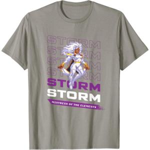imageMarvel Cosmic Invasion Game Storm XMen Retro Pixel Graphics TShirtSlate Grey
