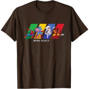 imageMarvel Cosmic Invasion Game Super Hero Select Screen Retro TShirtBrown