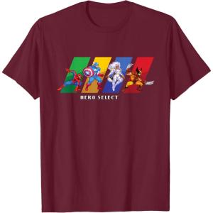 imageMarvel Cosmic Invasion Game Super Hero Select Screen Retro TShirtBurgundy