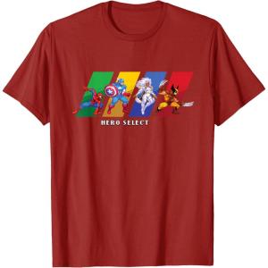 imageMarvel Cosmic Invasion Game Super Hero Select Screen Retro TShirtCranberry Red